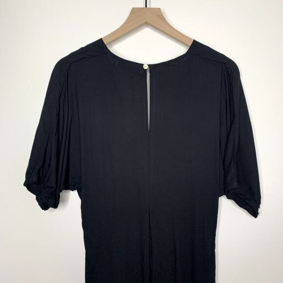 Pampelone Giselle Midi Dress Black Plunge Neck Front Twist Womens Small New - Picture 11 of 16